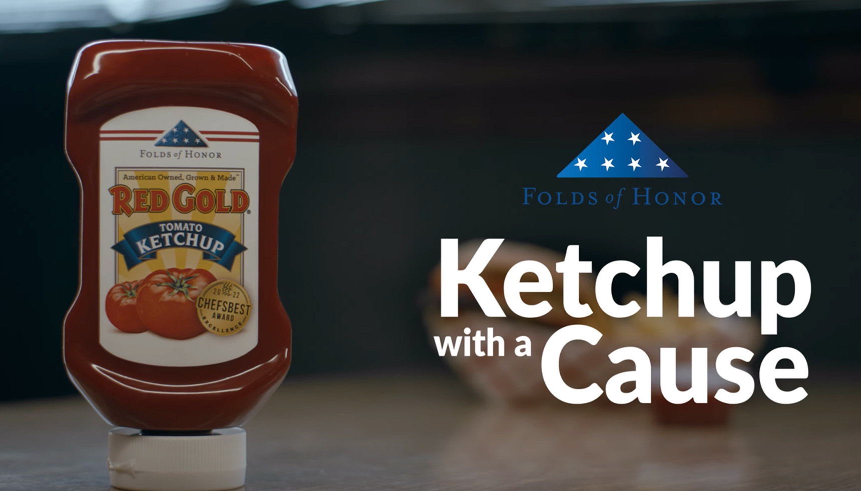 Red Gold's Folds of Honor Ketchup associates your brand with a worthy cause.