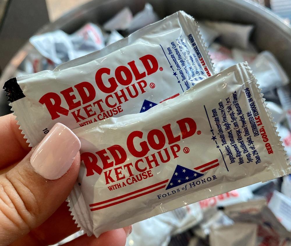 Red Gold manufactures enough ketchup PC packets each year that if placed end to end, would reach around the globe 1½ times!
