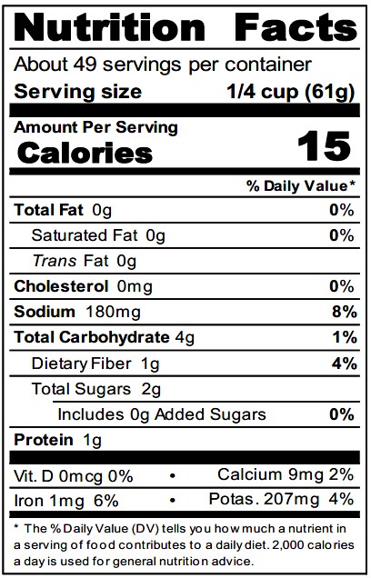 Crushed Ground Peeled Tomatoes in Puree DH72 Nutrition Facts