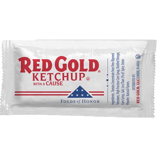 Folds of Honor Red Gold Ketchup packet