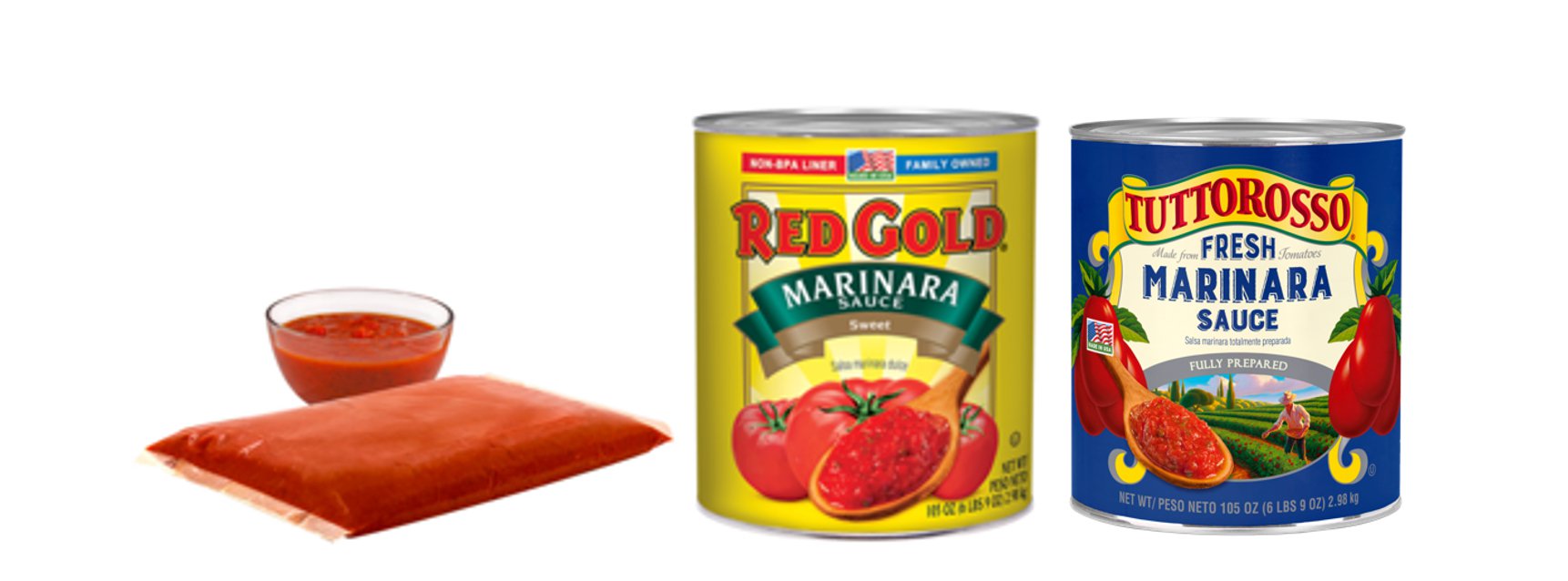 Whether it’s Redpack Spaghetti Sauce in a 105 oz. pouch or two flavors of Red Gold Spaghetti Sauce, the flavor of authentic hand-crafted goodness comes through on your plate every time.
