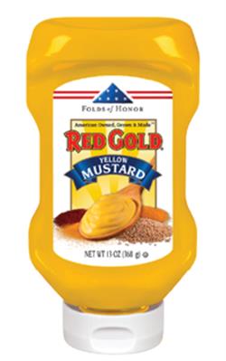 Red Gold’s New 20 oz. Yellow Mustard supports Folds of Honor.